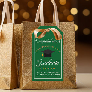 Étiquettes-cadeau Félicitations Graduate Green 2023 Graduation