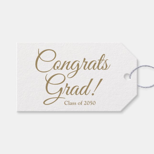 Étiquettes-cadeau Félicitations Gror blanc cours d'écriture personna (Devant (Horizontal))