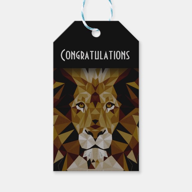Étiquettes-cadeau Félicitations Lion (Devant)