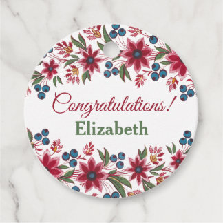 Étiquettes Cadeau Félicitations Retro Floral