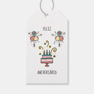 Étiquettes-cadeau Féliz Aniversário   Joyeux anniversaire