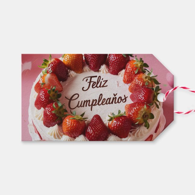 Étiquettes-cadeau Feliz Cumpleaños (Devant (Horizontal))