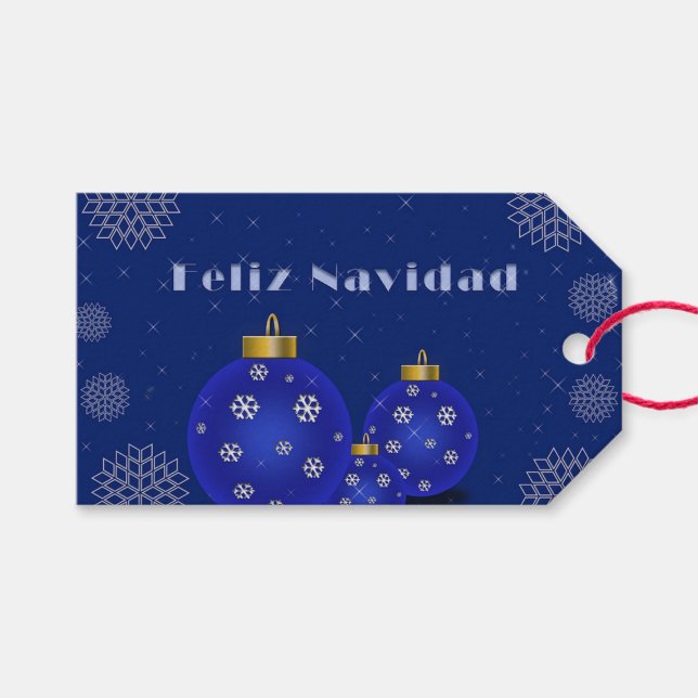 Étiquettes-cadeau Feliz Navidad (Devant (Horizontal))