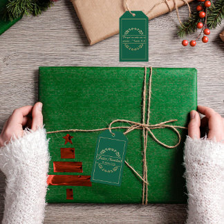 Étiquettes-cadeau Feliz Navidad Christmas Golden White Isaiah 9:6