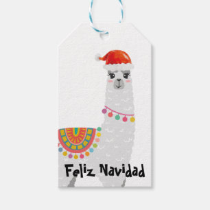 Étiquettes-cadeau Feliz Navidad Llama Christmas Gift Tag