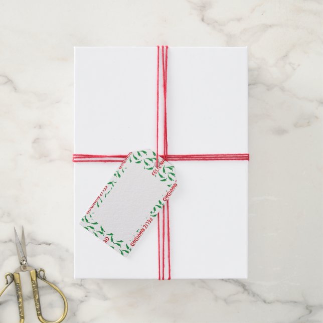 Étiquettes-cadeau Feliz Navidad Red Chile Pepper (Avec de la ficelle)