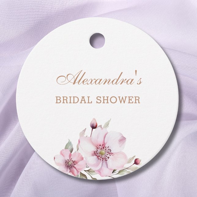 Étiquettes Cadeau Féminin Rose Poussiéreux Robe de Mariée Remercieme (Créateur téléchargé)