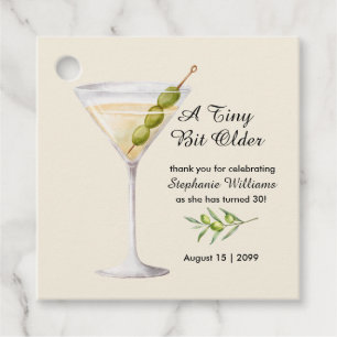 Étiquettes Cadeau Femme Élégante MarTini Un Peu Plus Âgée 30e annive