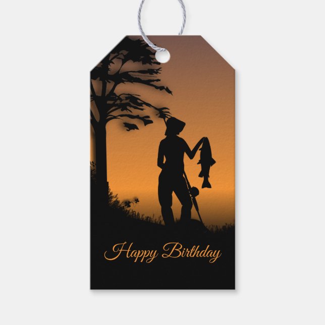 Étiquettes-cadeau Femme Fisher à Dusk Personal (Devant)