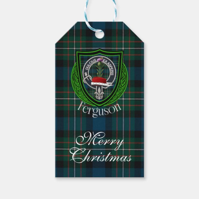 Étiquettes-cadeau Ferguson Scottish Clan Tartan & Crest (Devant)