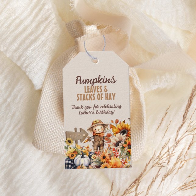Étiquettes-cadeau Ferme citrouille Automne Tournesol Anniversaire (Créateur téléchargé)