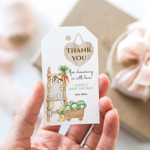 Étiquettes-cadeau Ferme cultivée localement Baby shower rustique Mer