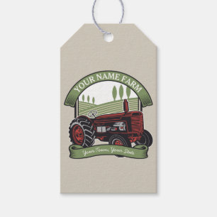 Étiquettes-cadeau Fermier de Vintage Farm Tractor