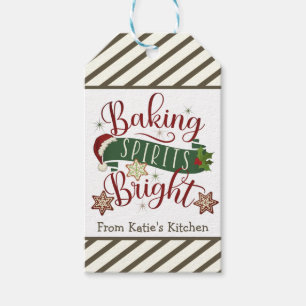 Étiquettes-cadeau Festif Baking Spirits Bright Custom Christmas