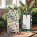 Étiquettes-cadeau Festif Fala Vintage Christmas Tree Farm à de<br><div class="desc">Célébrez la saison des fêtes magiques et festives avec nos étiquettes cadeaux de vacances personnalisées. Notre design de vacances vintage comprend un paysage de ferme de sapins de Noël, ce motif de Noël incorpore une scène de Noël de ferme avec une ferme, une grange rouge, des pancartes, des enfants jouant...</div>