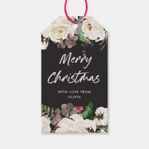 Étiquettes-cadeau Festif Fluvial de charbon Joyeux Noël