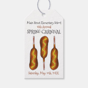 Étiquettes-cadeau Festival du Carnaval de printemps Corn Dog Corndog
