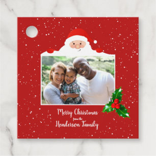 Étiquettes Cadeau Festive Cheeky Père Noël - Photo personnalisée - P