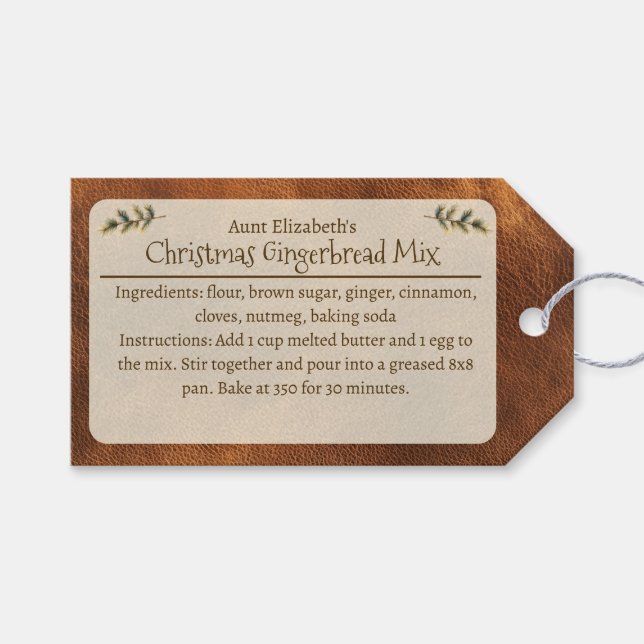 Étiquettes-cadeau Festive Christmas Gingerbread Mix Personalized  (Devant (Horizontal))