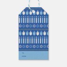 Festive Dreidel Icons Hanoukka Holiday Blue Gold