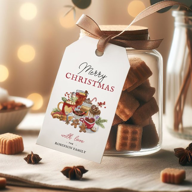 Étiquettes-cadeau Festive Joyeux Noël Fêtes Thé de fête Cadeau Ta (Créateur téléchargé)