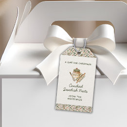 Étiquettes-cadeau Festive Noël Verdure Baies rouges Nourriture