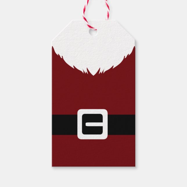 Étiquettes-cadeau Festive Santa Claus Red Suit Jacket and Belt (Devant)