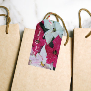 Étiquettes-cadeau Festive vacances Poinsettias Floral