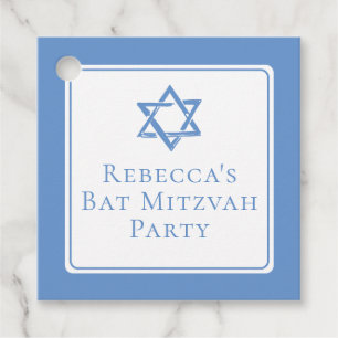 Étiquettes Cadeau Fête bat mitzvah lumière étoile bleue de David