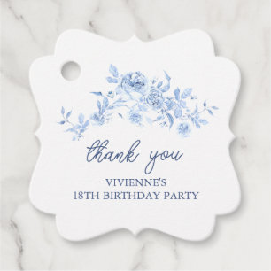 Étiquettes Cadeau Fête d'anniversaire 18 ans personnalisée avec rose