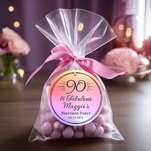 Étiquettes Cadeau Fête d'anniversaire 90 ans 90 et Fabuleux 