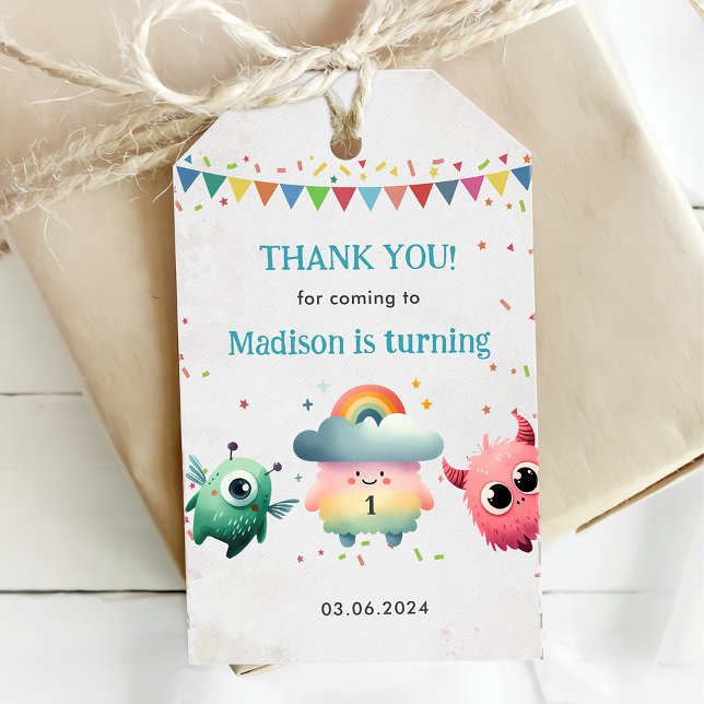 Étiquettes-cadeau Fête d'anniversaire à thème de Little Monster (Créateur téléchargé)