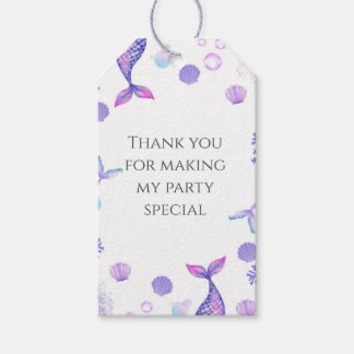 Étiquettes-cadeau Fête d'anniversaire à thème de sirène violet