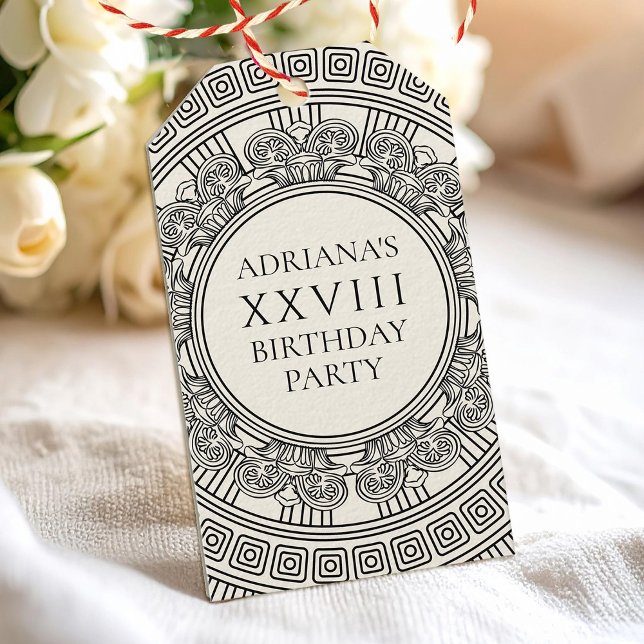 Étiquettes-cadeau Fête d'anniversaire à thème grec (Créateur téléchargé)