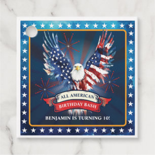 Étiquettes Cadeau Fête d'anniversaire américaine