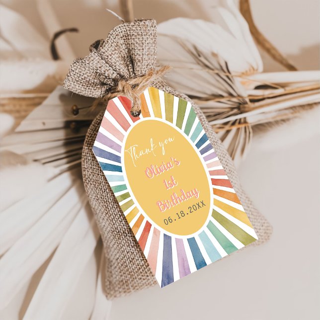 Étiquettes-cadeau Fête d'anniversaire Boho Sunshine (Créateur téléchargé)