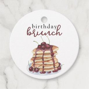 Étiquettes Cadeau Fête d'anniversaire Crêpes à l'aquarelle