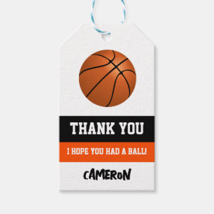 Étiquettes-cadeau Fête d'anniversaire de basket-ball