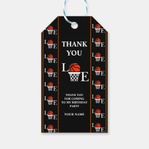 Étiquettes-cadeau Fête d'anniversaire de basket-ball, Joueur de bask