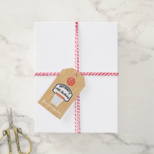 Étiquettes-cadeau Fête d'anniversaire de basketball