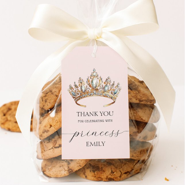 Étiquettes-cadeau Fête d'anniversaire de fille Couronne de Princesse (Créateur téléchargé)
