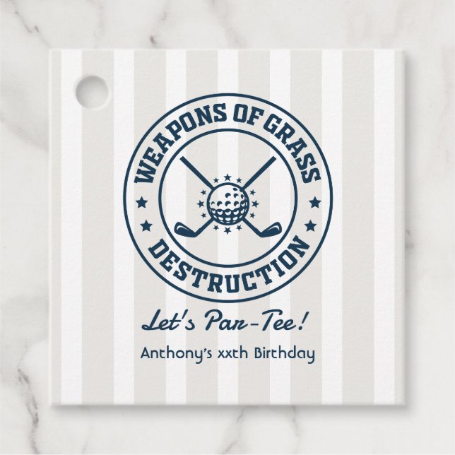 Étiquettes Cadeau Fête d'anniversaire de golf drôle (Devant)