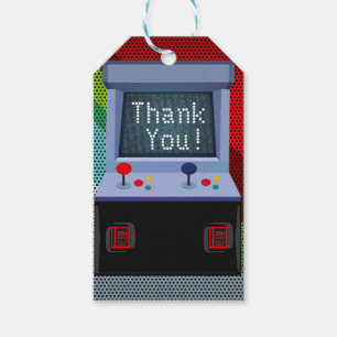 Étiquettes-cadeau Fête d'anniversaire de jeu vidéo de salle d'arcade
