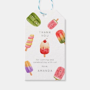 Étiquettes-cadeau Fête d'anniversaire de la crème glacée d'été