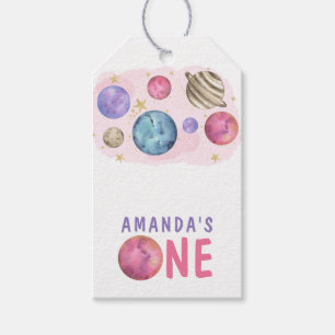 Étiquettes-cadeau Fête d'anniversaire de la fille de l'espace Galaxy