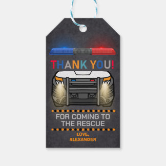 Étiquettes-cadeau Fête d'anniversaire de la police Favoriser