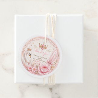 Étiquettes Cadeau Fête d'anniversaire de la princesse cygne conte de