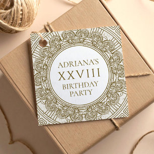 Étiquettes Cadeau Fête d'anniversaire de la Rome antique avec élémen