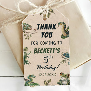 Étiquettes-cadeau Fête d'anniversaire de l'enfant à thème Reptile