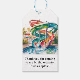 Étiquettes-cadeau Fête d'anniversaire de l'enfant de toboggan aquati